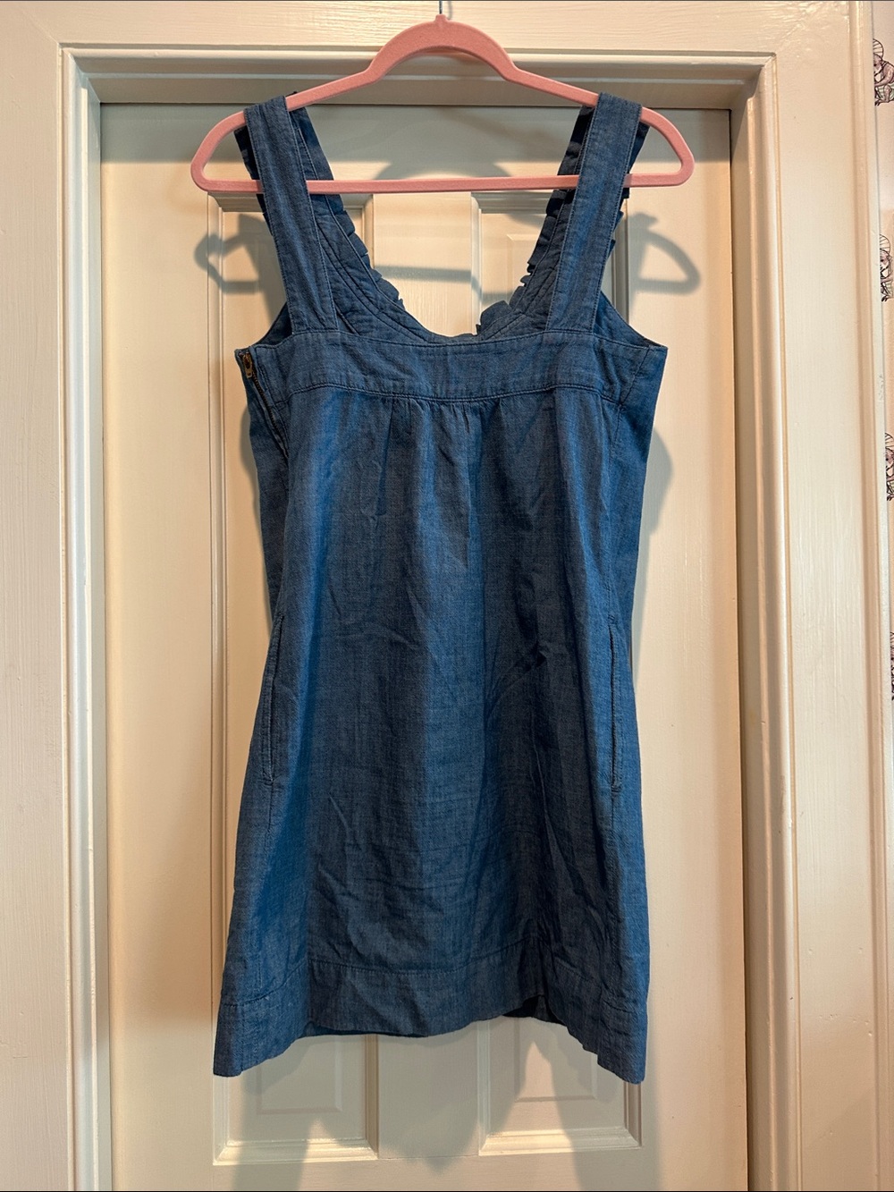 Anlo Blue Ruffle Neck Mini Dress - Picture 2 of 2